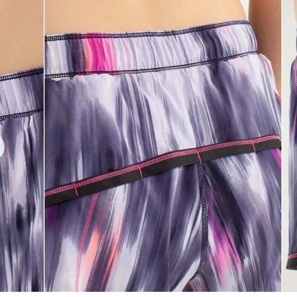 Lululemon Run Roll Down Size 6 Short Mirage Deep Indigo Built -In Underwear